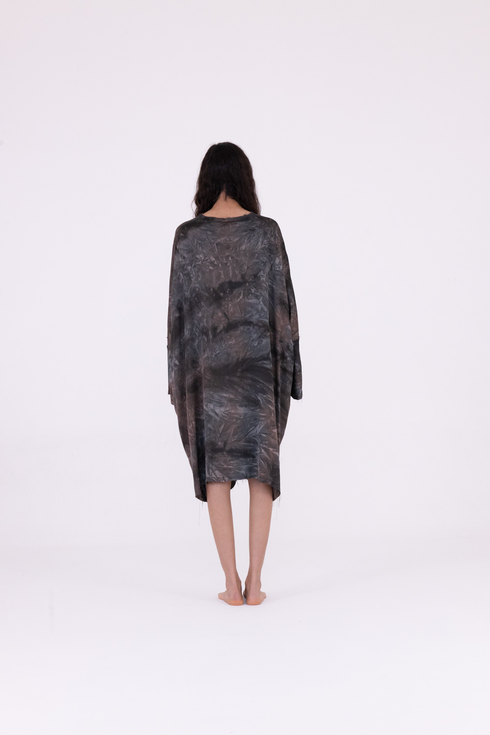 Sanctamuerte Abiti Kimono Midi Kleid Viskose Batik