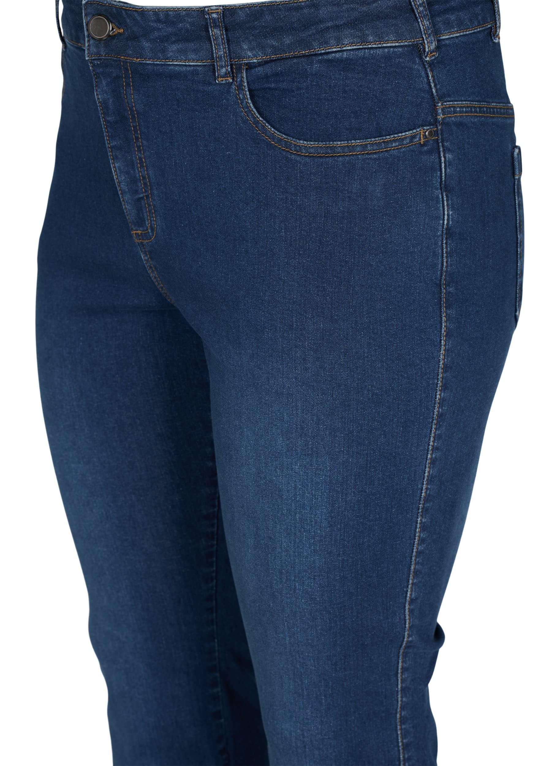 Zizzi Ellen High Waist Bootcut Jeans Dark Blue 42W/32L