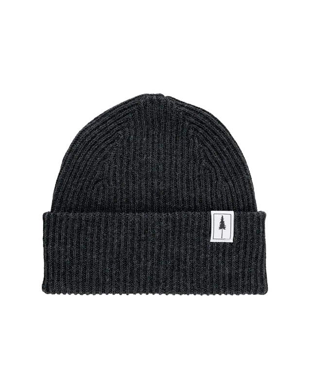 NIKIN Treeanie Ribbed Beanie Baumwolle Black Mel