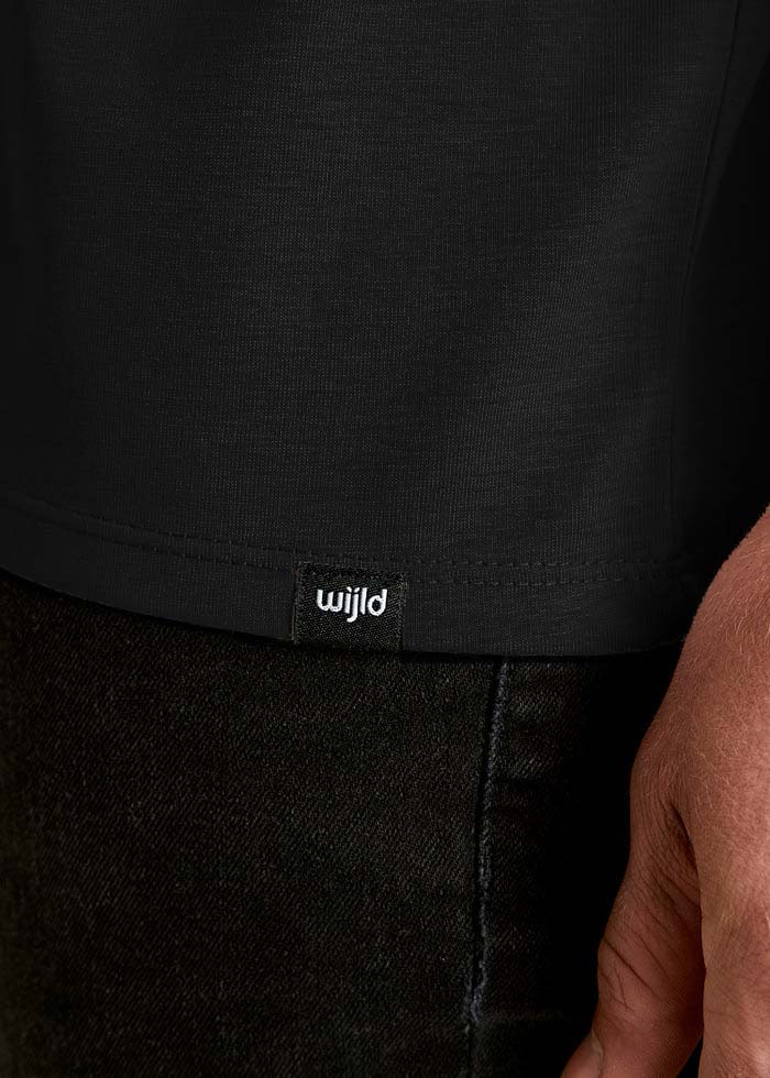 Wijld WoodShirt James T-Shirt Herren Black Lyocell Bio-Baumwolle
