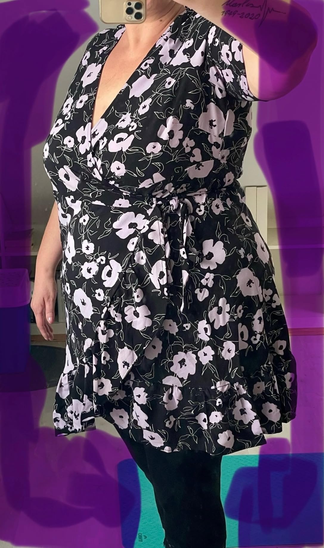 Zizzi Dresses Wickelkleid Kurzarm Print recyceltes Polyester