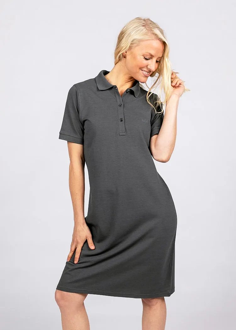 Wijld Polo-Kleid Dark Gray Damen Kleid Holz
