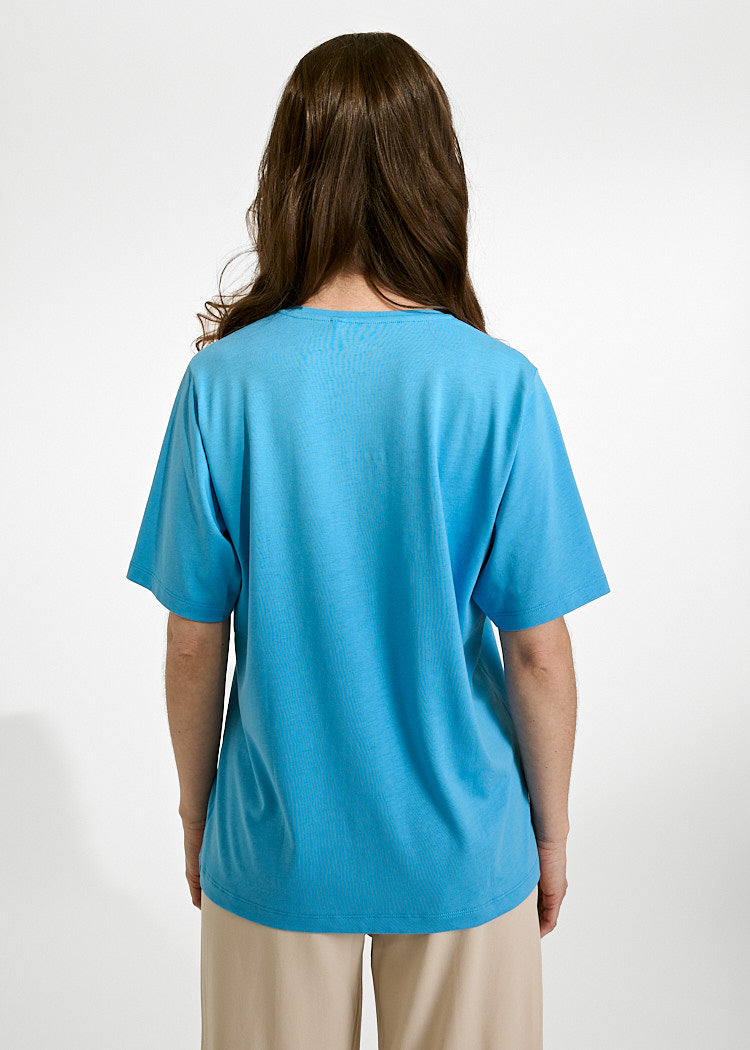 Wijld Tilda Damen T-Shirt Azure Blue Lyocell