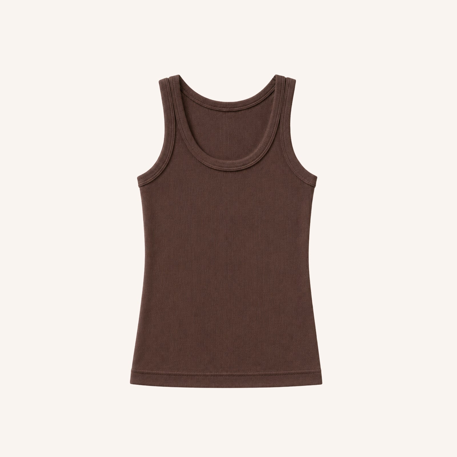 NORDLICHT Ninna Ripp Tanktop Braun Bio-Baumwolle