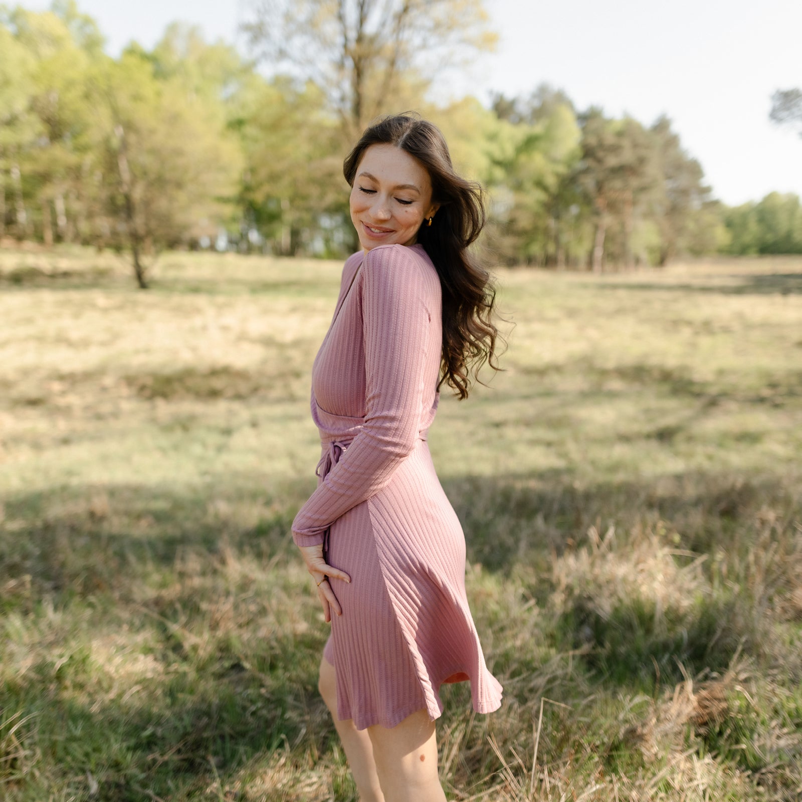 NORDLICHT Kleider Antje Pointelle Wickelkleid Rosa M