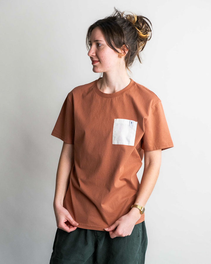 NIKIN TreeShirt Pocket Spatz T-Shirt Rehbraun Regular Fit