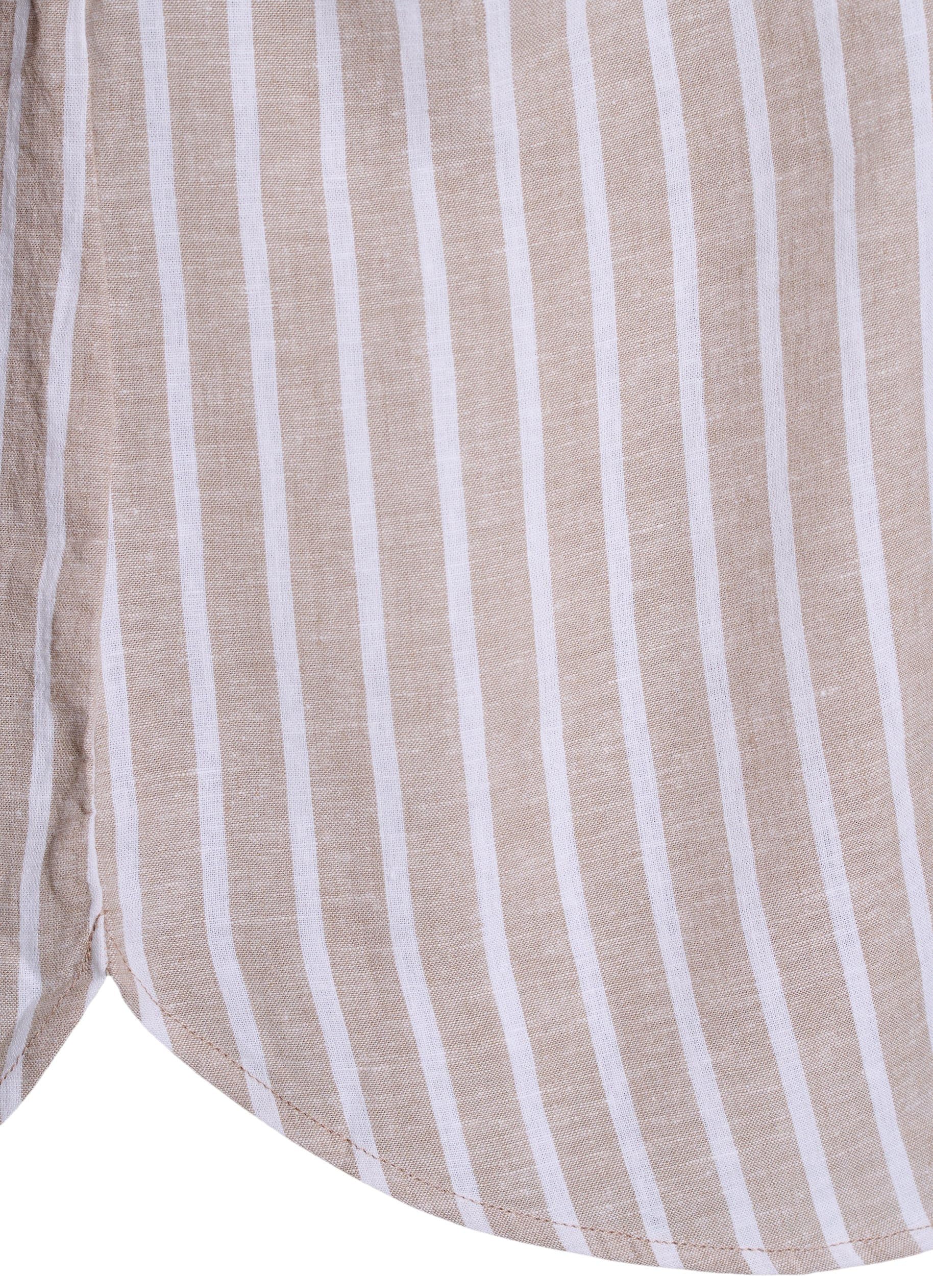 Zizzi Blouses Hemd 3/4-Ärmel Leinen-Viskose Gr. 42-60