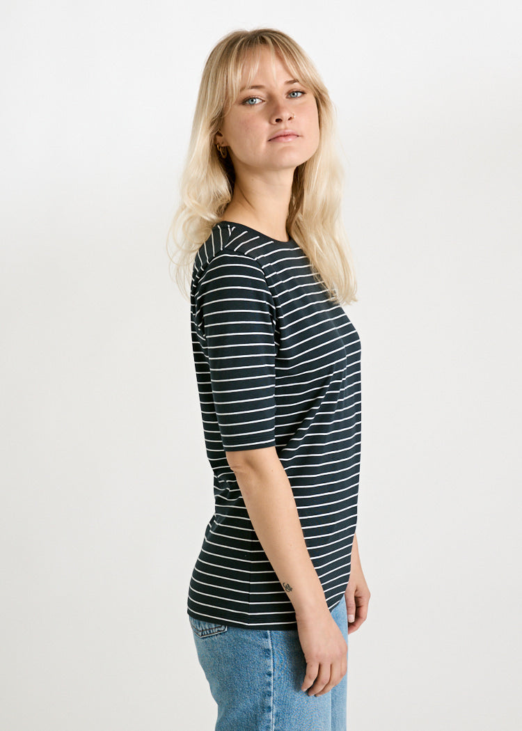 Wijld Woodshirt Lola Whitestripes Damen T-Shirt Carbon