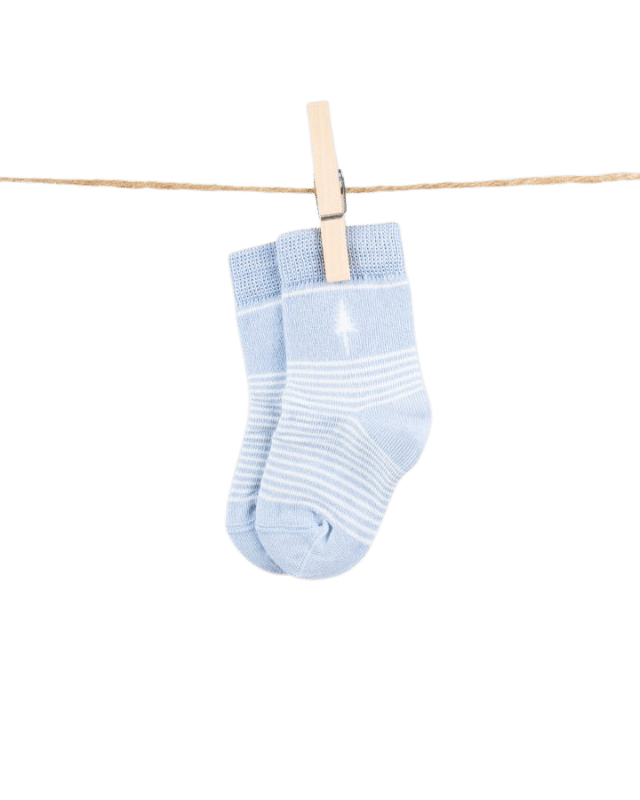 NIKIN TreeSocks Kids Stripes Kindersocken Hellblau Bambus
