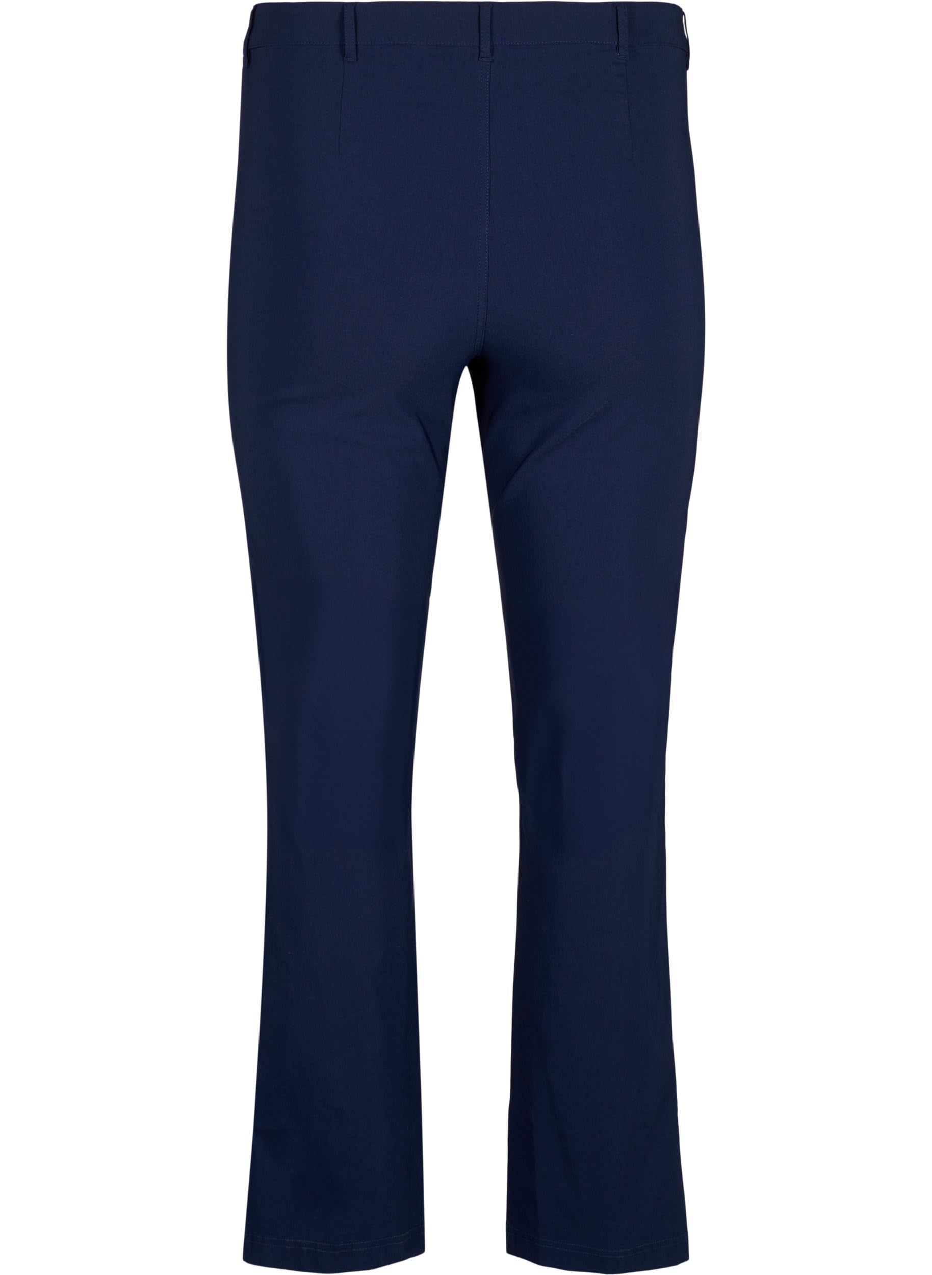Zizzi Hose Damen einfarbig reguläre Passform Viskose-Stretch