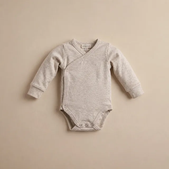 NORDLICHT Mare Kinder Jersey Wickelbody Natur Bio-Baumwolle