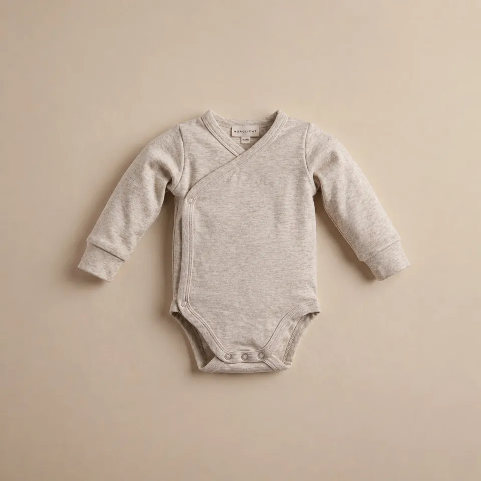 NORDLICHT Mare Kinder Jersey Wickelbody Natur Bio-Baumwolle