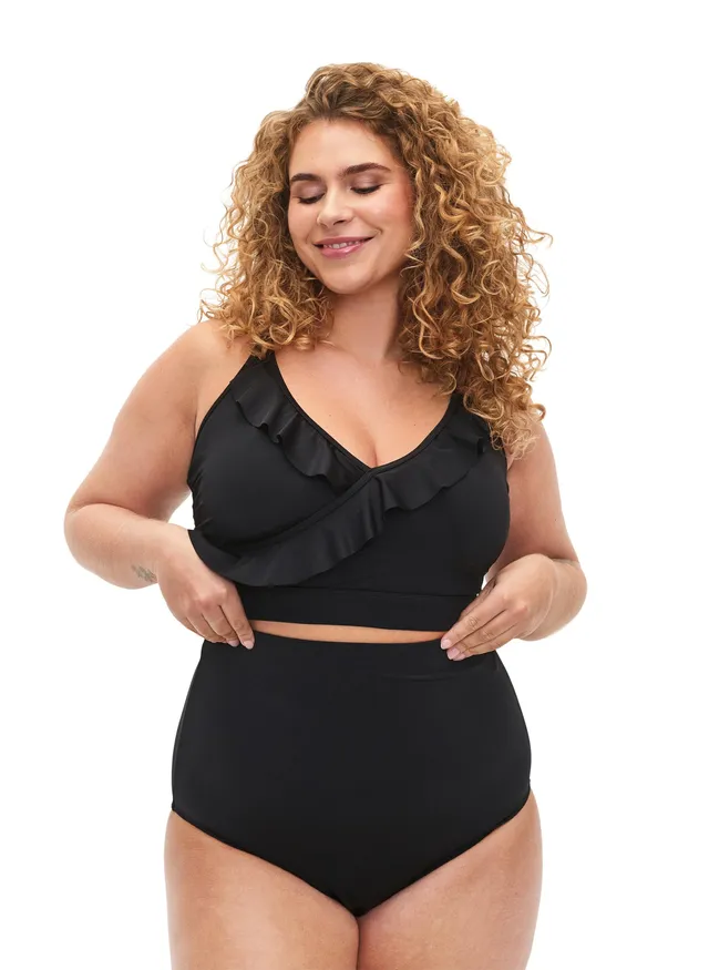 Zizzi Swim Bikini-Unterteil Damen hochtalliert schwarz