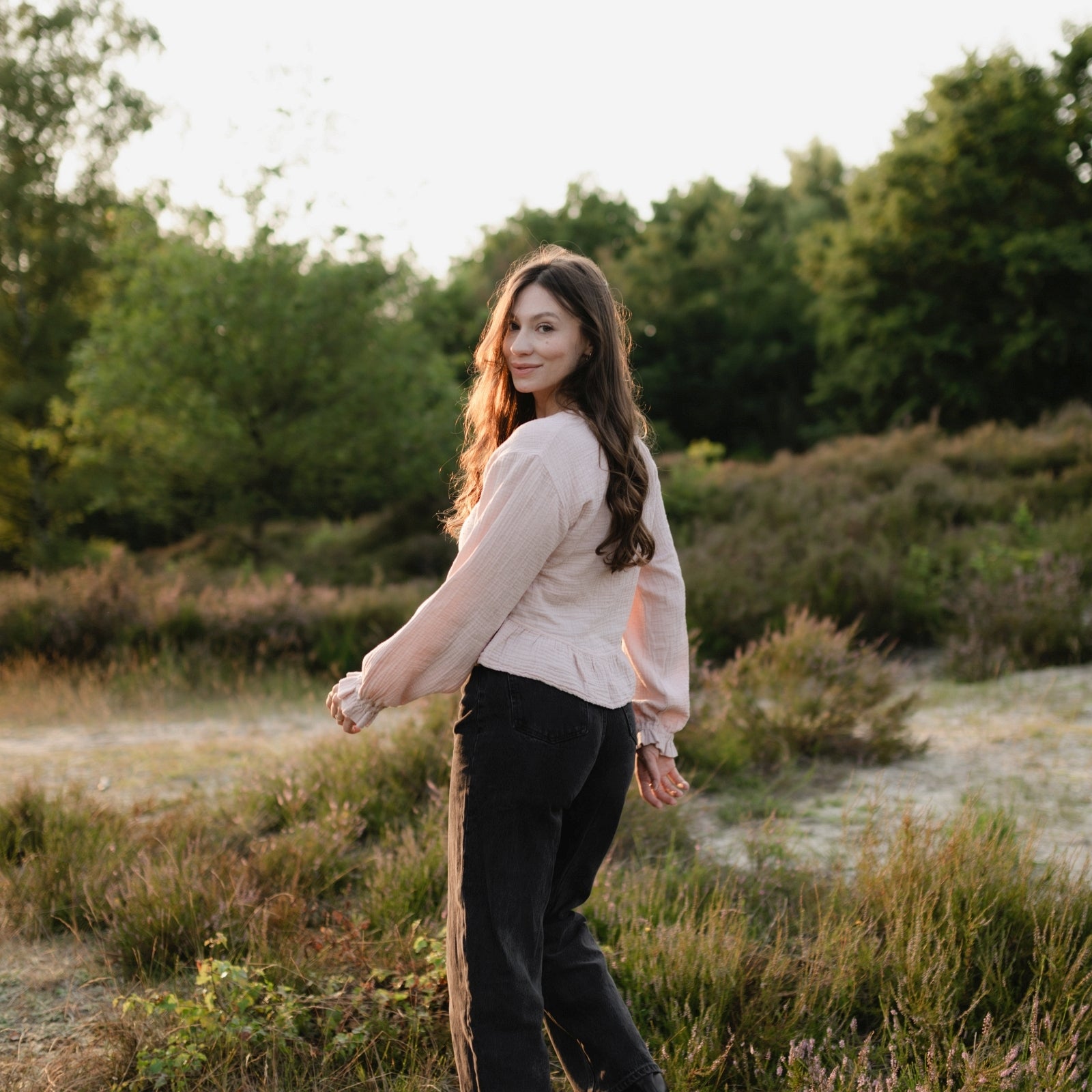 NORDLICHT Selma Musselin Bluse Damen Rosa Punkte