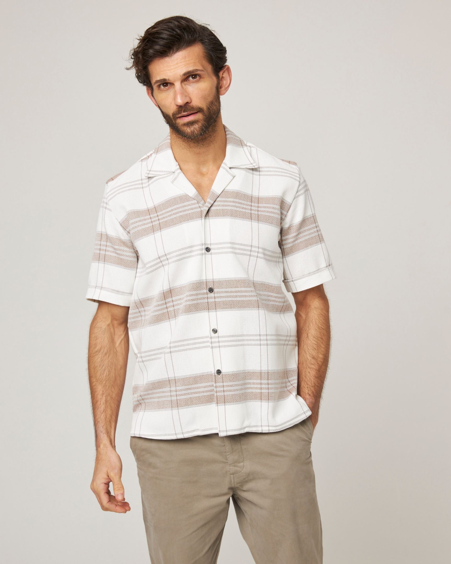 Peregrine Quay Herrenhemd White Tassel S Baumwolle