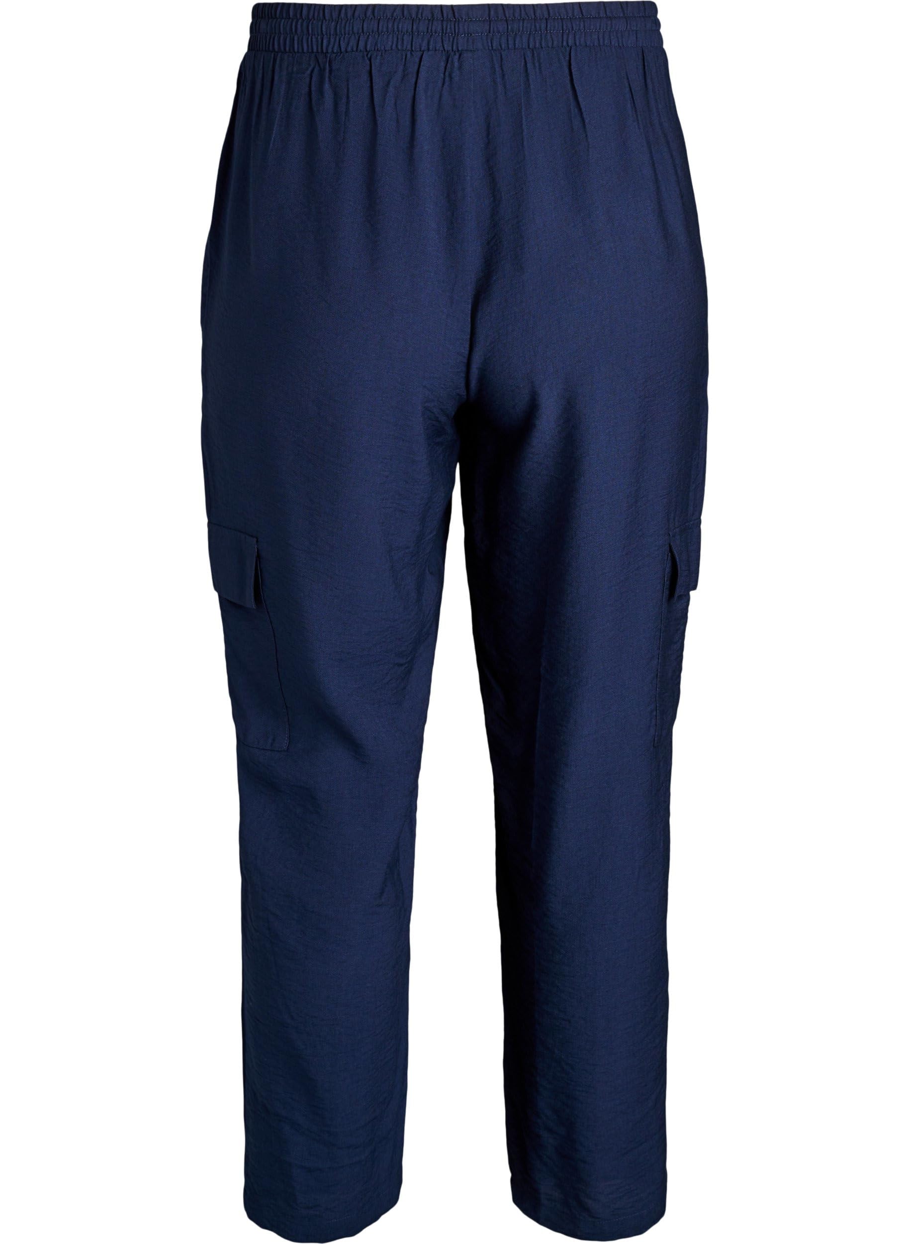 Zizzi Trousers Cargohose Viskose Ecovero Tunnelzug Gr.42-60