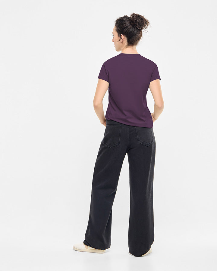 NIKIN TreeShirt Women T-Shirt Deep Purple Bio-Baumwolle