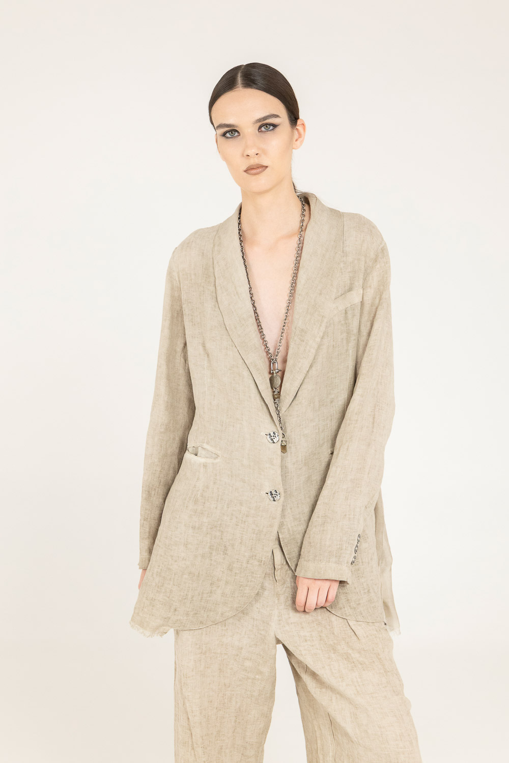 Sanctamuerte Capispalla Blazer Loose Blazer Leinen locker