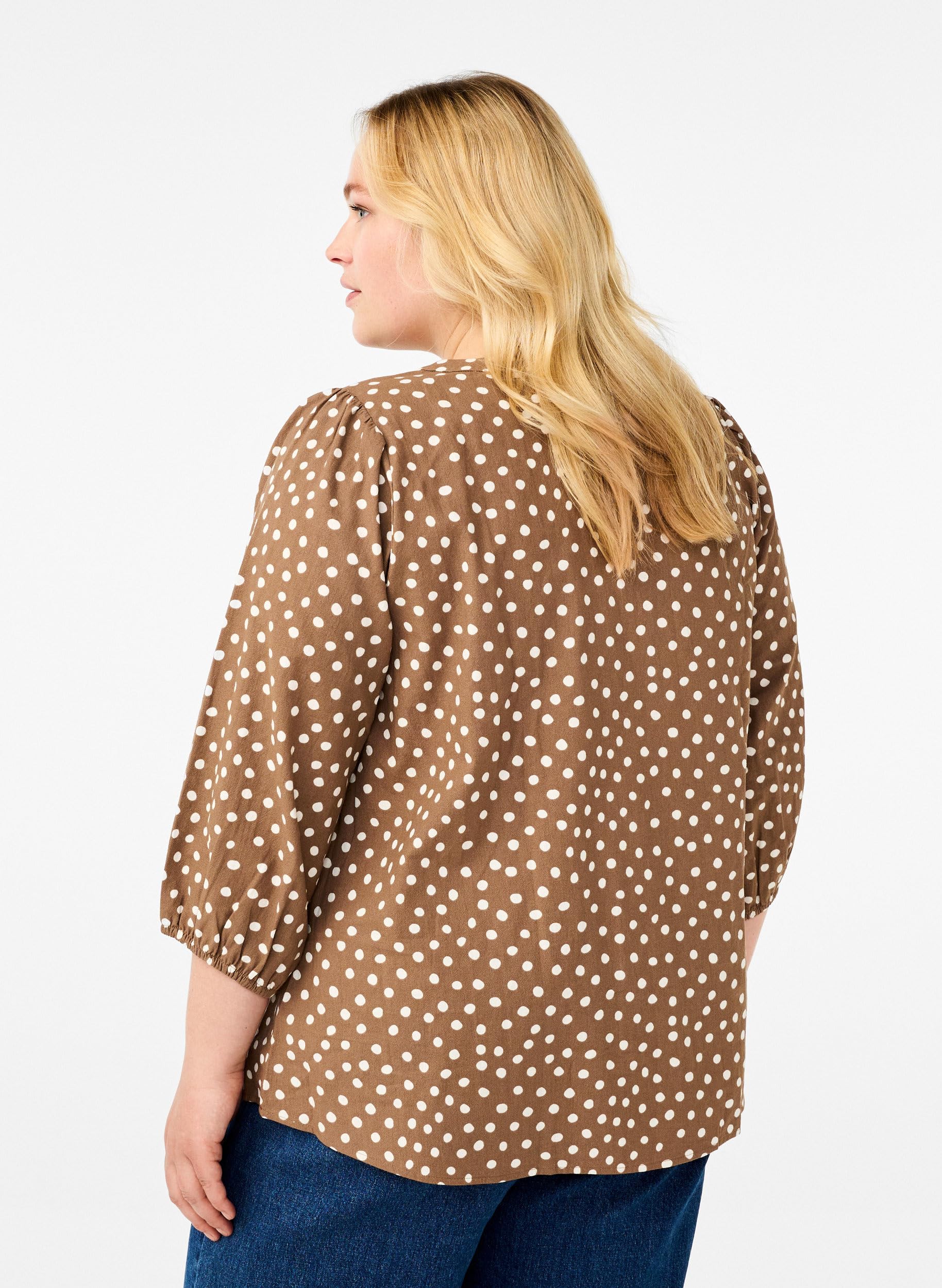 Zizzi Bluse Baumwolle 3/4-Ärmel Print große Größen