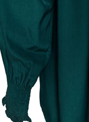 Zizzi Hemdbluse Bluse Lange Ärmel Viskose Rüschenkragen