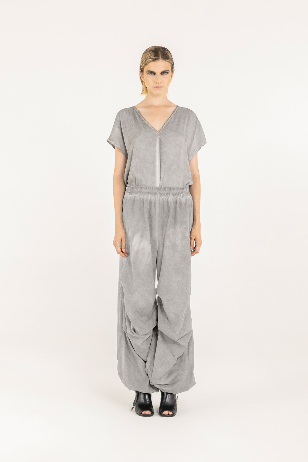 Sanctamuerte Pantaloni Pantalone Ampio Hose Baumwollpopeline Weit