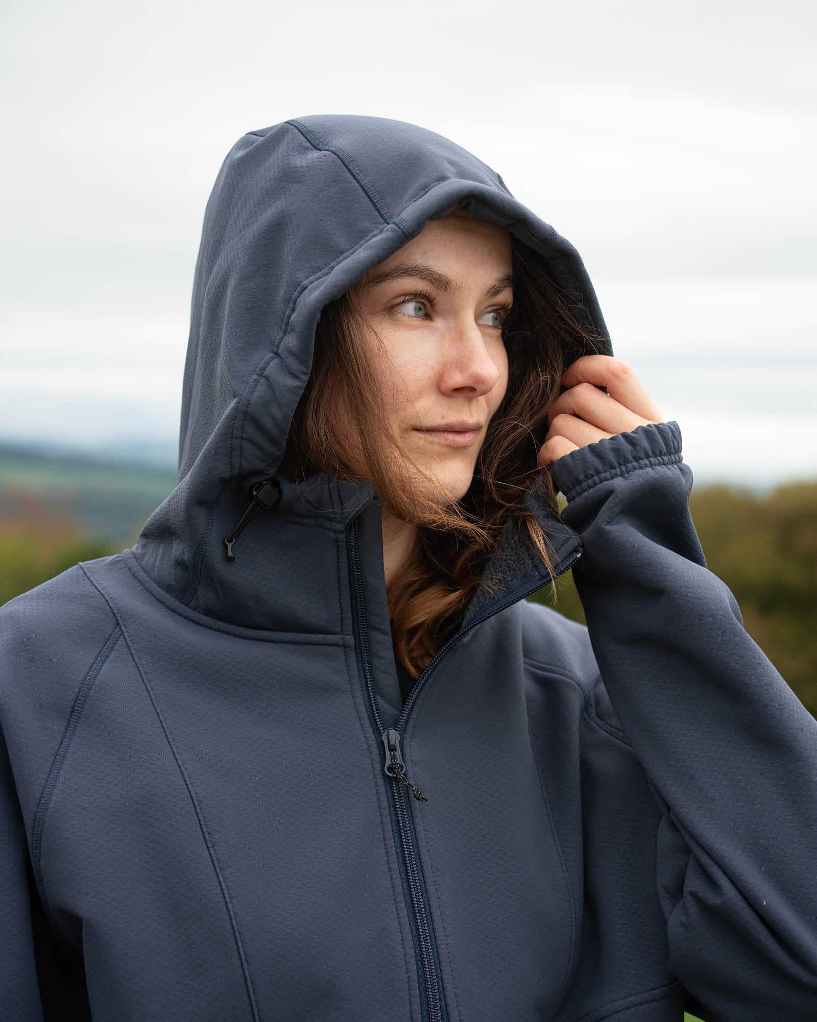 NIKIN TreeHoodie Quarter Zip Hoodie Dark Ink Stormfleece