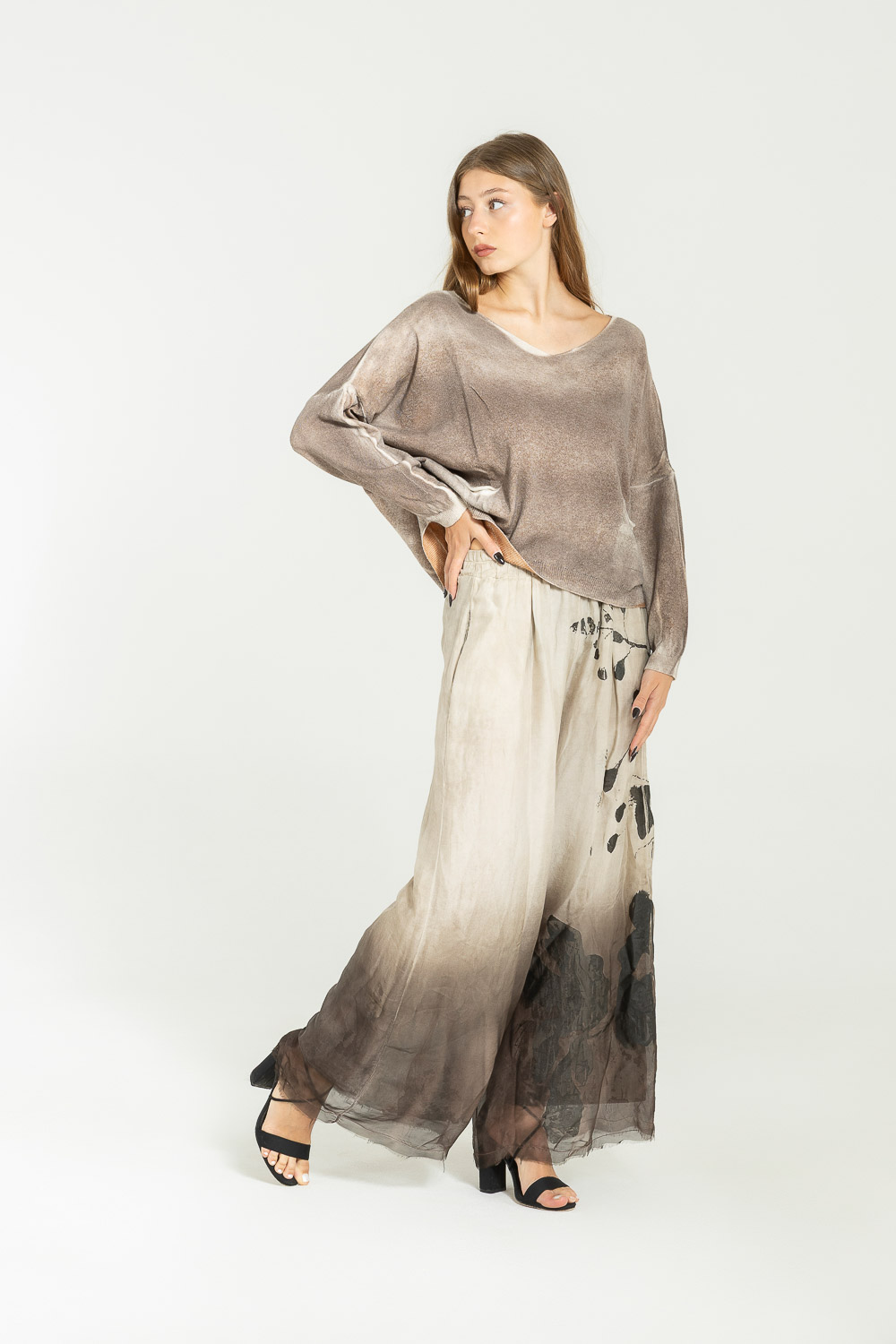 Sanctamuerte Maglieria Maglia Girocollo Pullover Baumwollmix weit