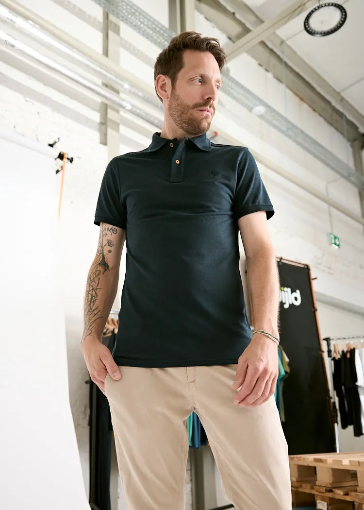 Wijld Polo-Shirt Paul Carbon Herren Lyocell Regular
