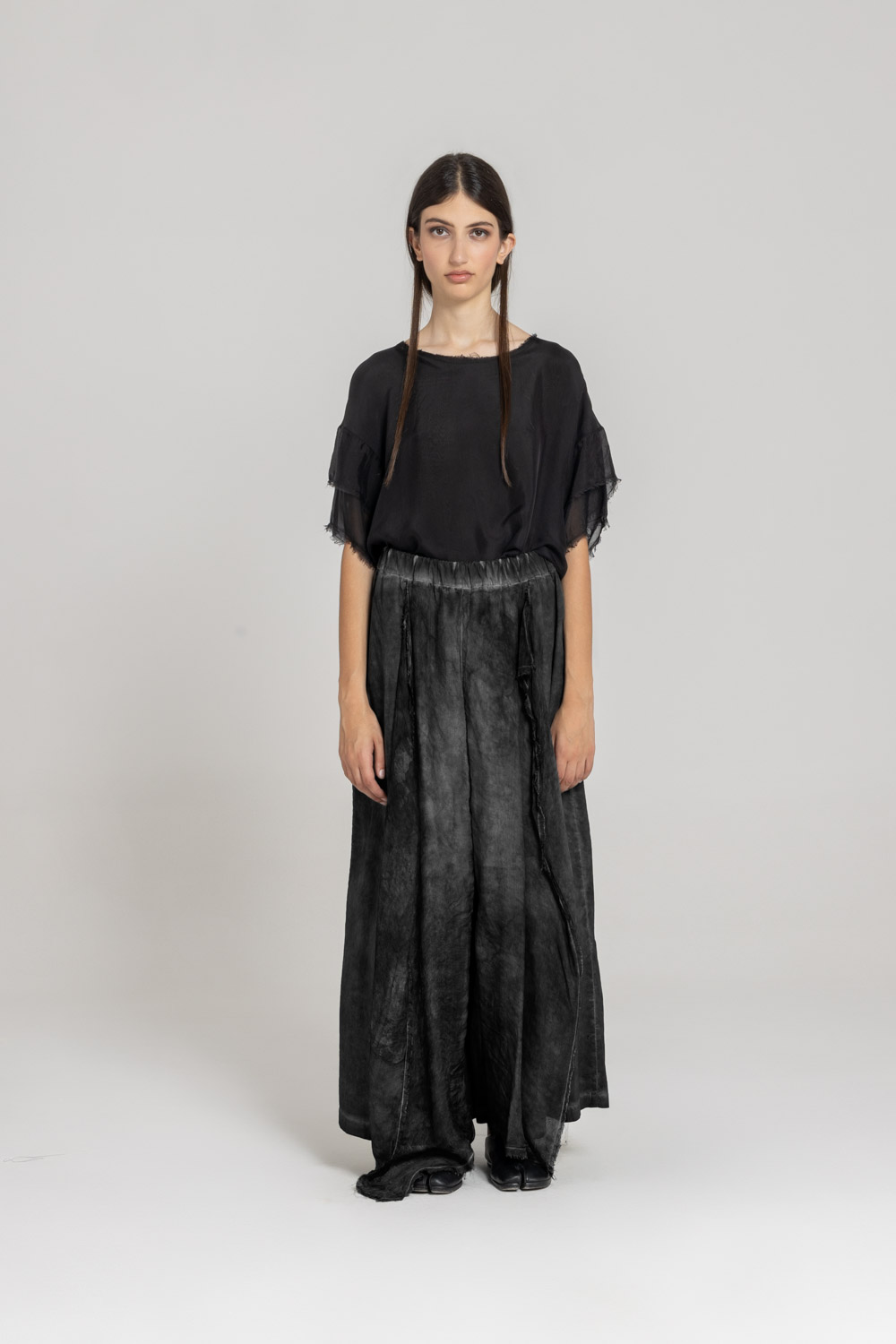 Sanctamuerte Pantaloni Palazzo Hose Viskose-Seide