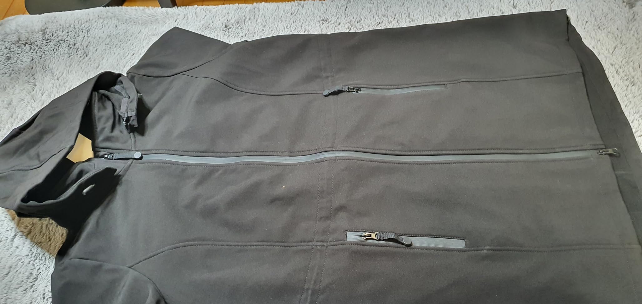 Zizzi Softshelljacke Lang Kapuze Fleece Winddicht 10.000 mm