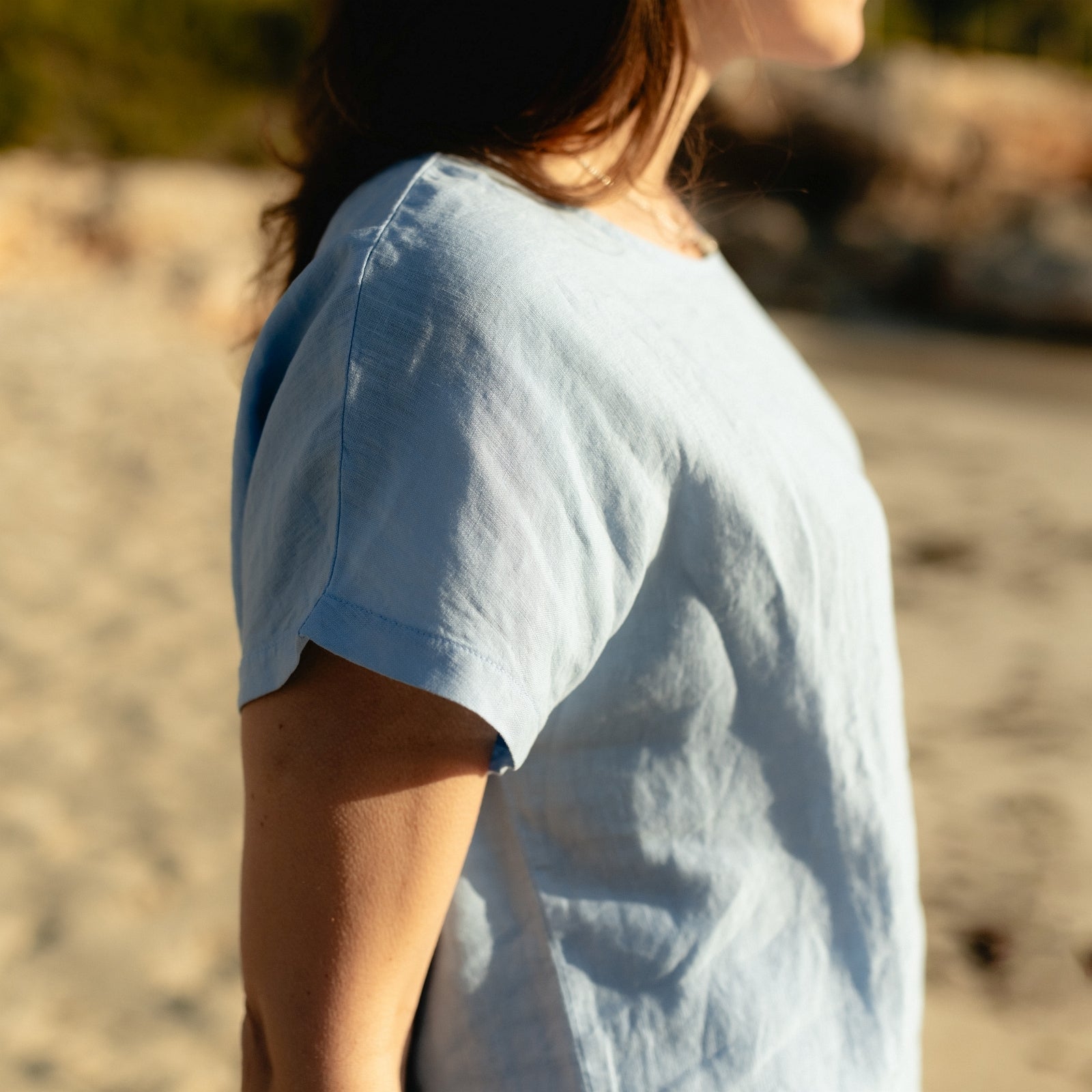 Nordlicht Ida Leinen T-Shirt Blau S 100% Leinen