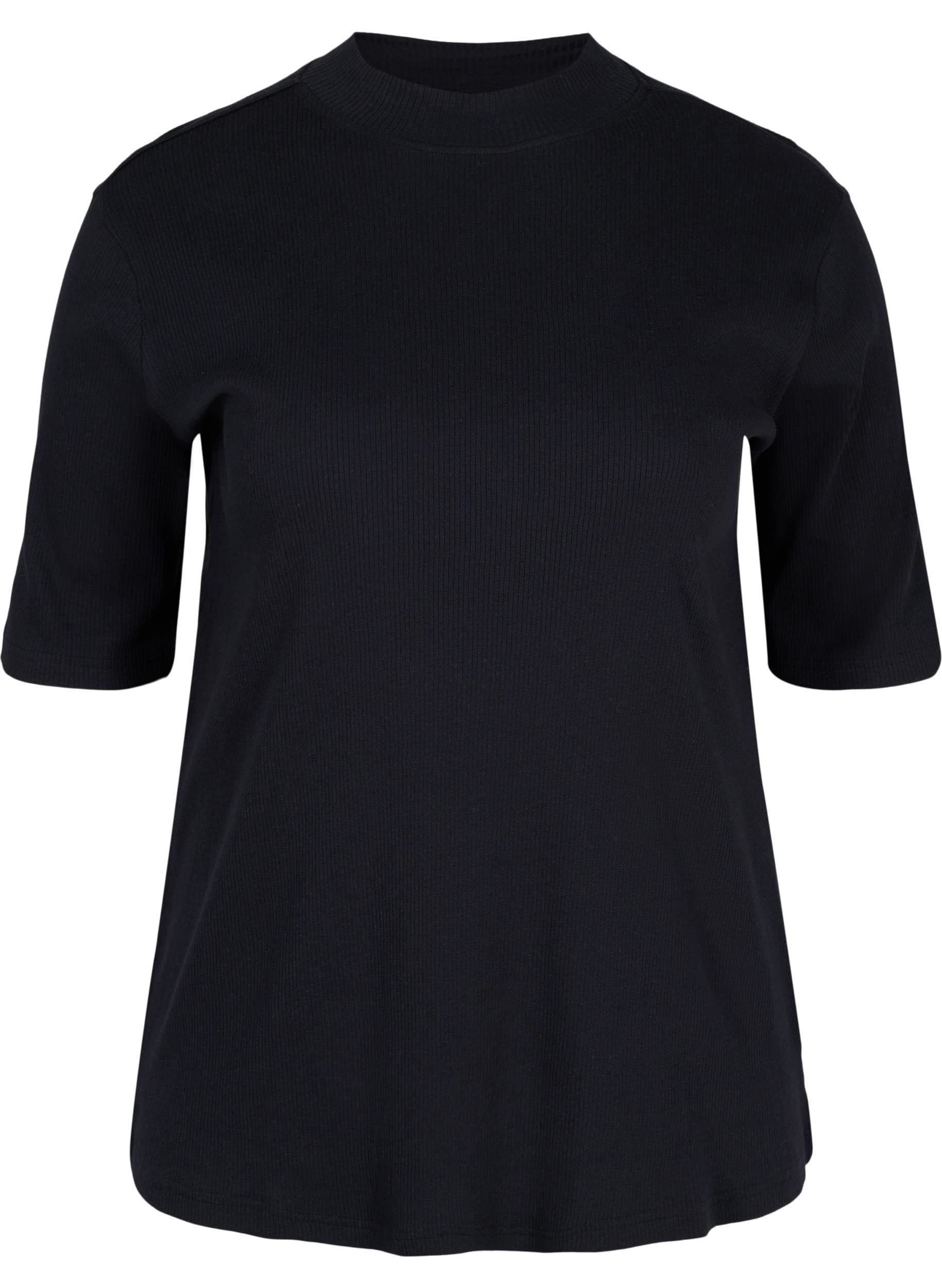 Zizzi Bluse Damen High Neck Baumwolle Halbarm