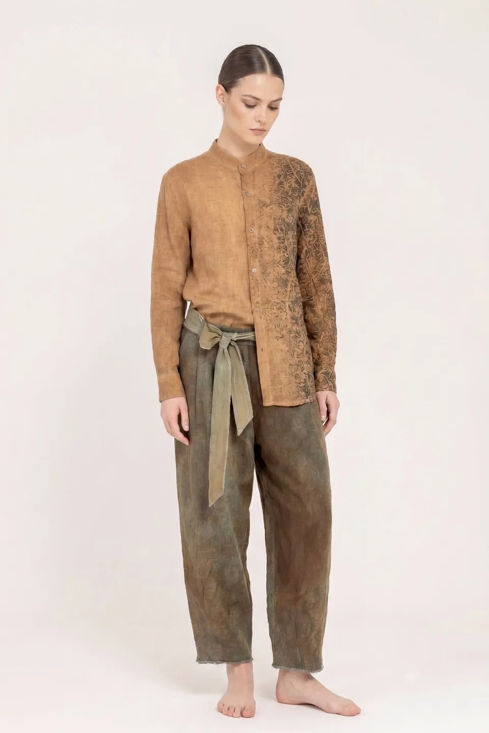 Sanctamuerte Camicie Camicia Leinenhemd Degradé