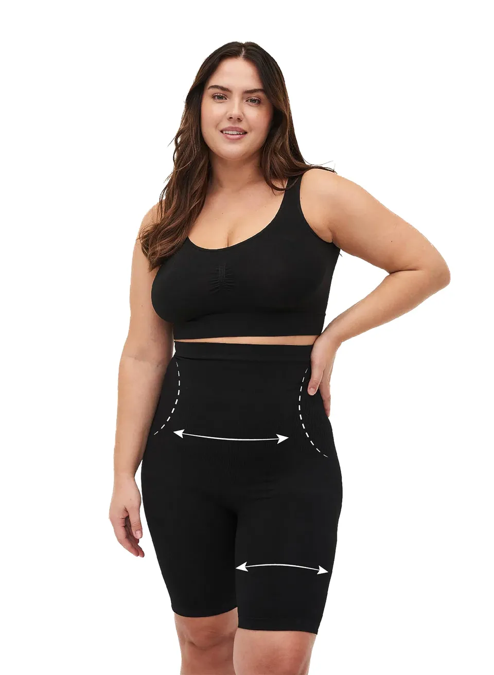 Zizzi Shapewear Shorts Schwarz Shapinghose nahtlos formend