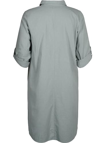 Zizzi Leinen Bluse V-Ausschnitt 3/4 Ärmel Große Größen