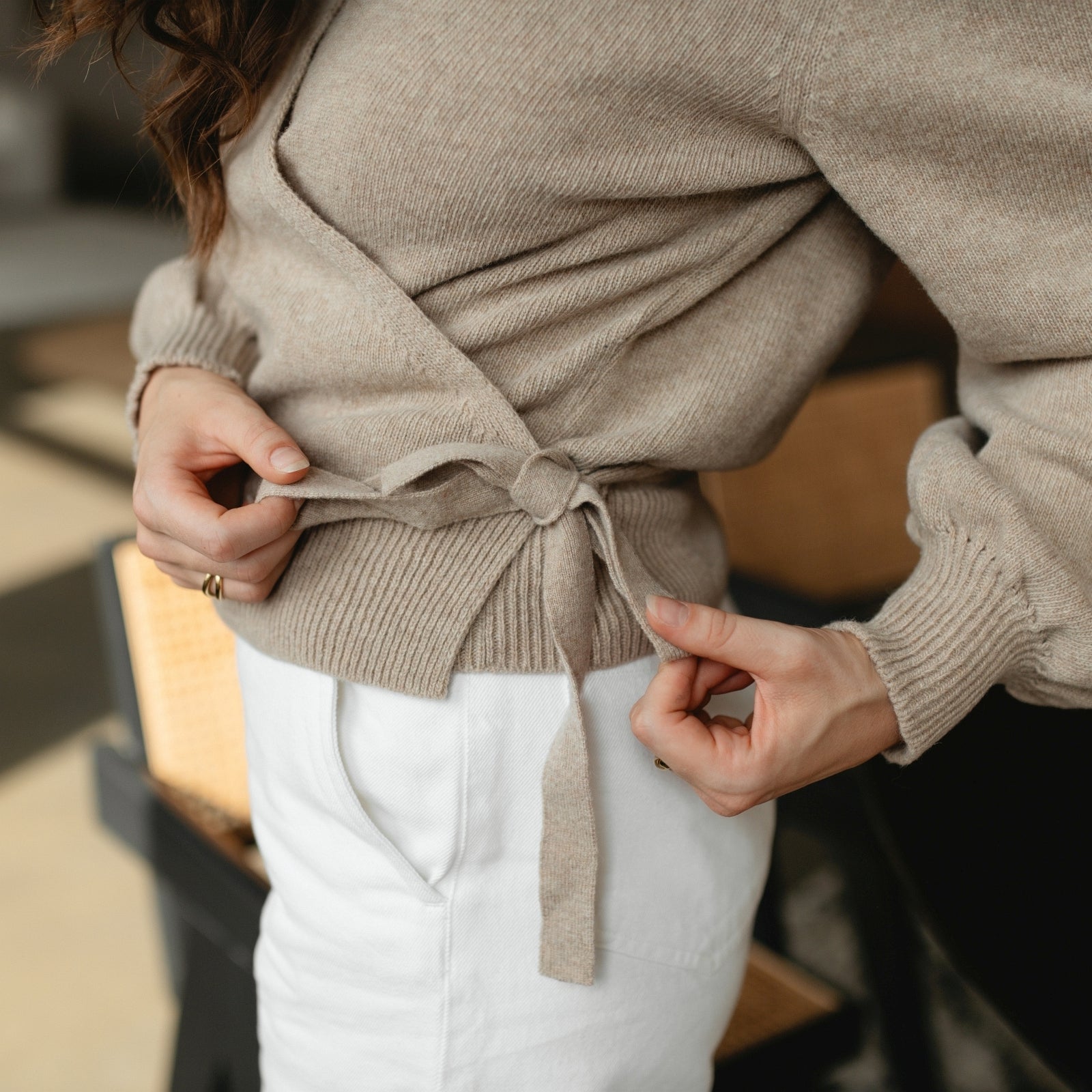 NORDLICHT Mona Wickelcardigan Strickjacke Recyclingwolle