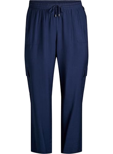 Zizzi Trousers Cargohose Viskose Ecovero Tunnelzug Gr.42-60