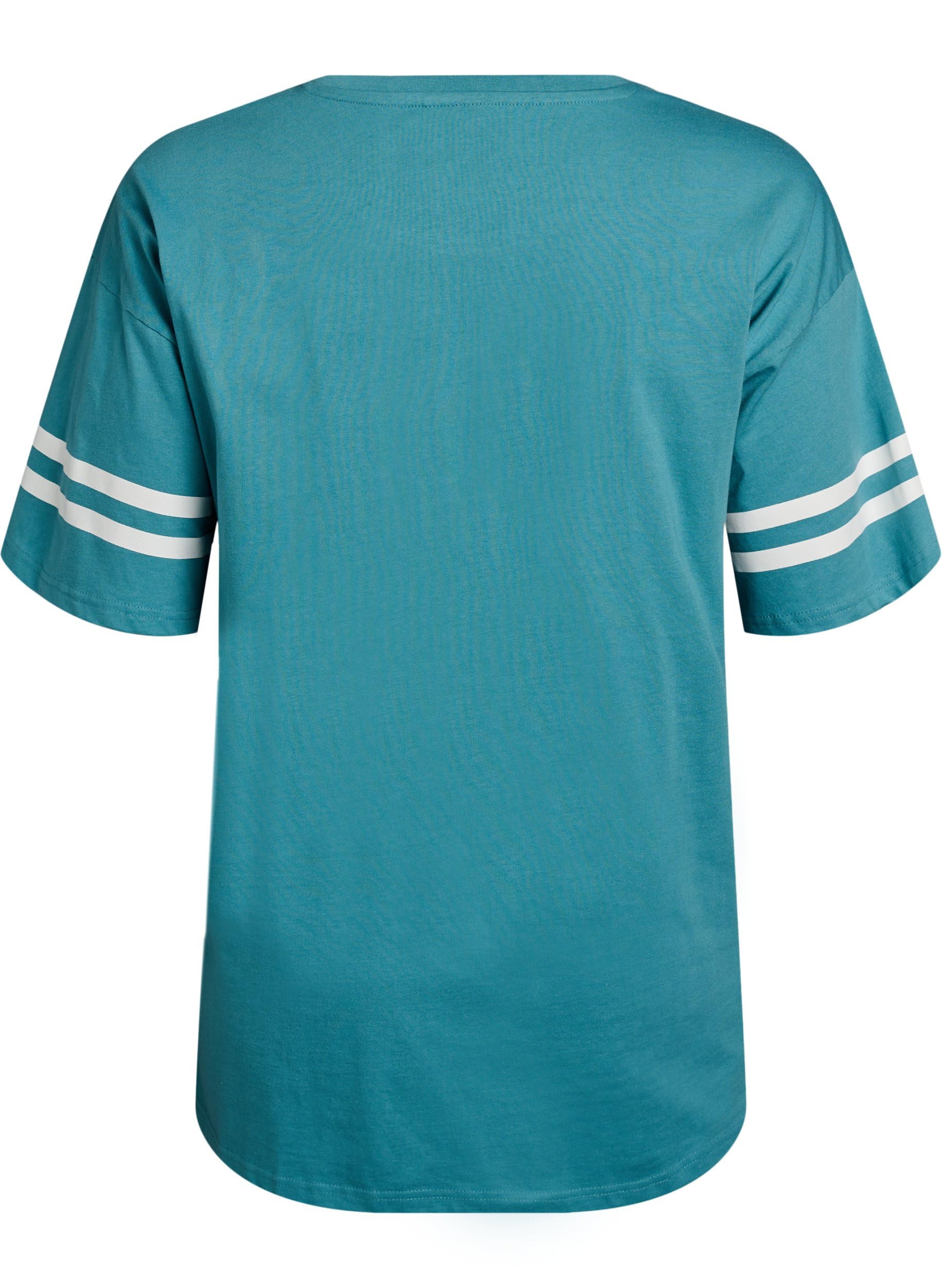 Zizzi T-Shirt Baumwolle College Adriatic Tokyo 89 42-44
