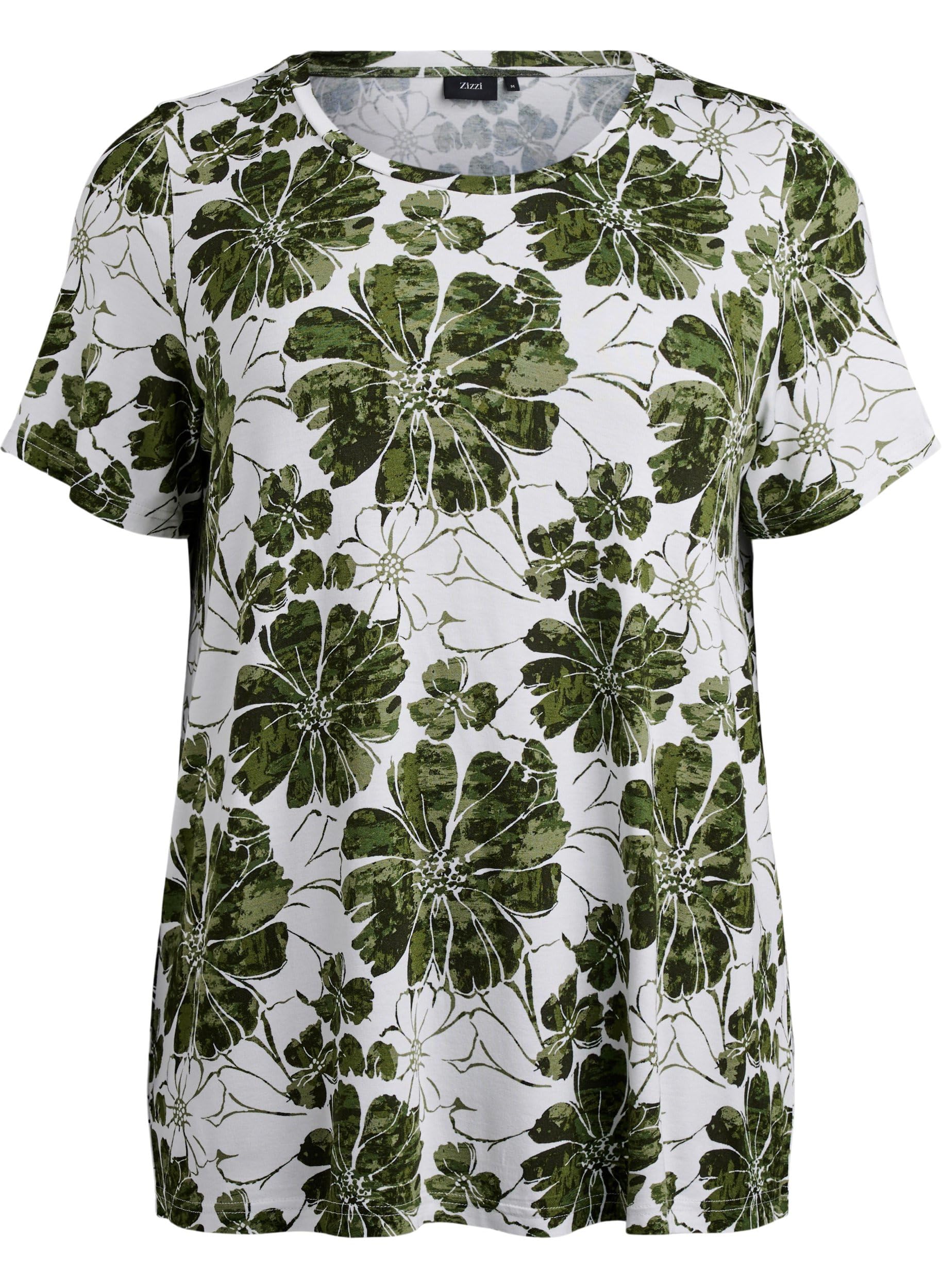 Zizzi T-Shirt Rundhals Blumendruck Viskose 42-60