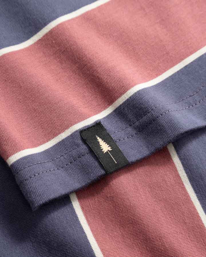 NIKIN TreeShirt Striped Kinder T-Shirt Dark Ink-Blush Bio 122/128