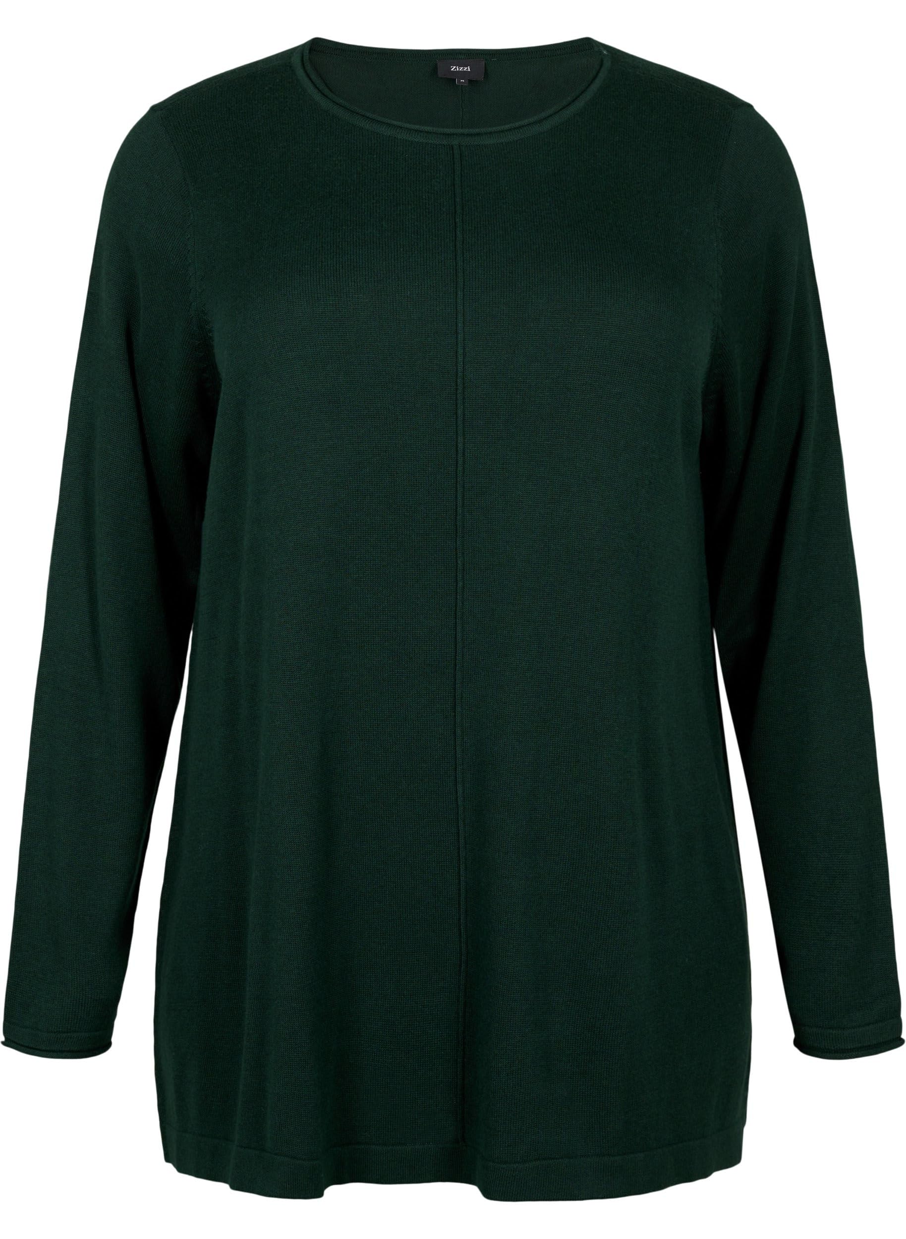 Zizzi Strickbluse Baumwolle Viskose Schwarz 50-52