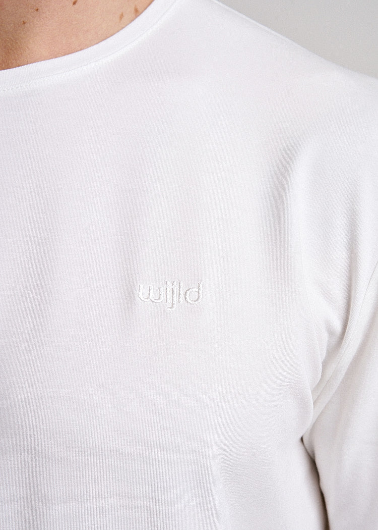 Wijld David Langarmshirt Bright White Herren Lyocell L
