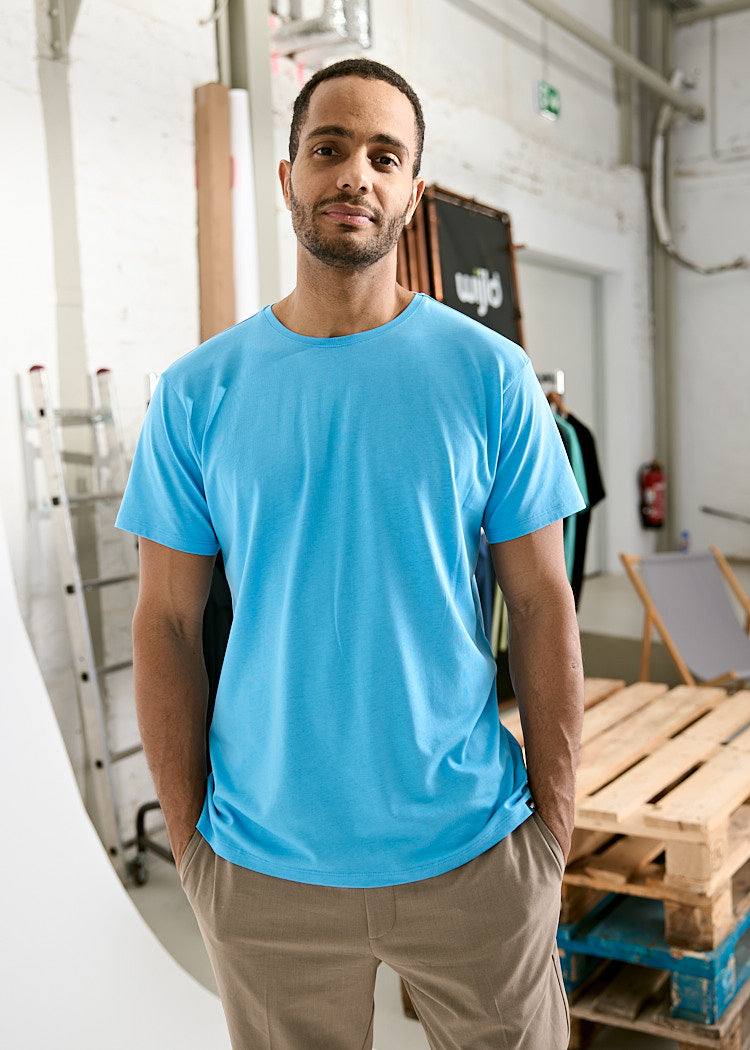 Wijld Alex WoodShirt Herren T-Shirt Azure Blue Bio