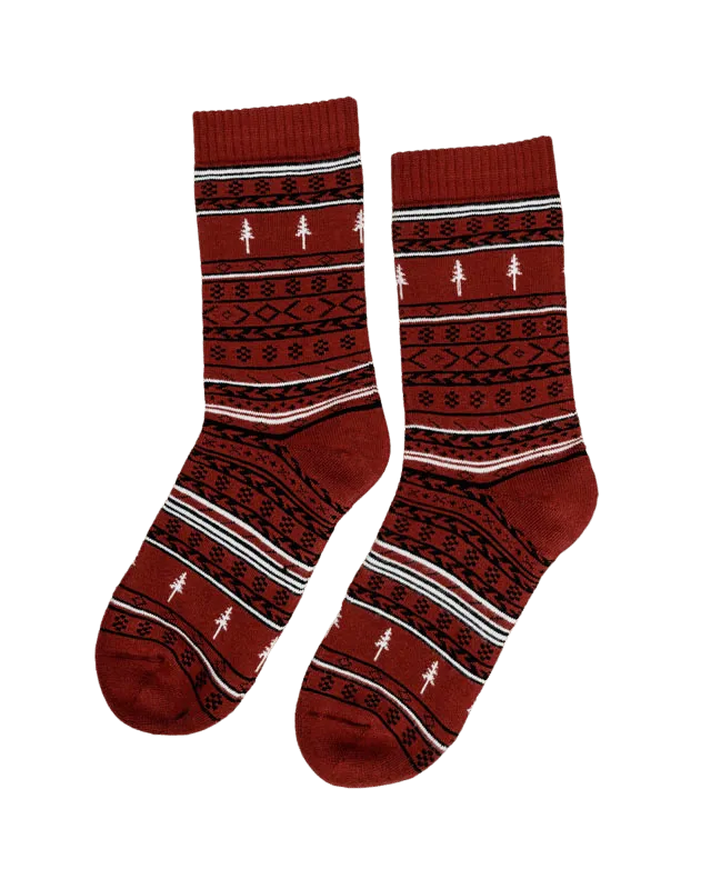 NIKIN TreeSocks Cosy Norwegian Socken Bordeaux Bambus