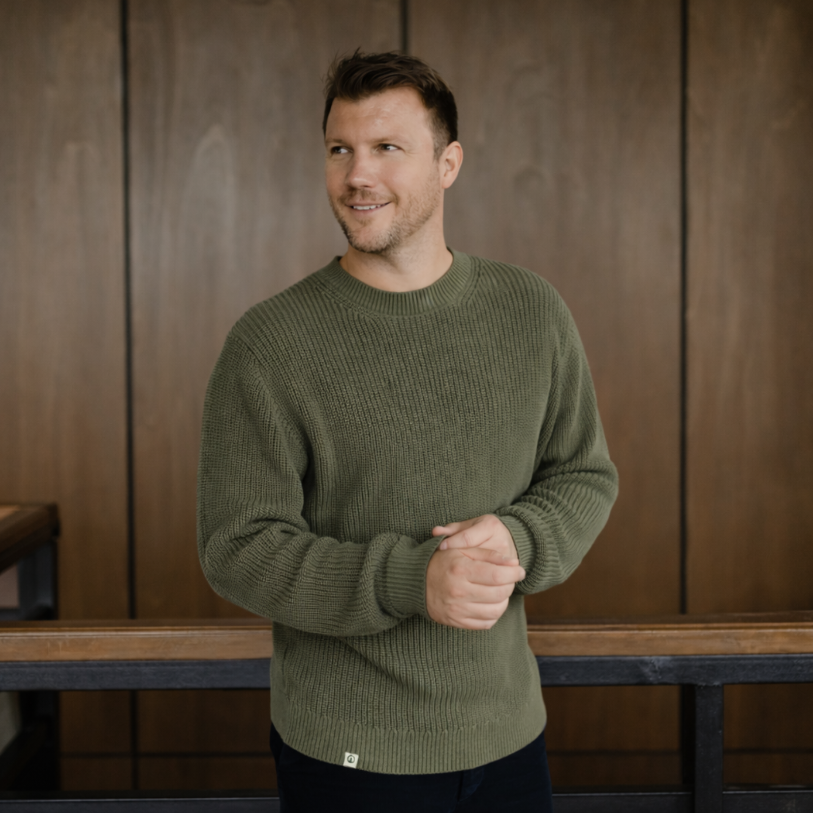 NORDLICHT Ole Grobstrick Sweater Pullover Grün