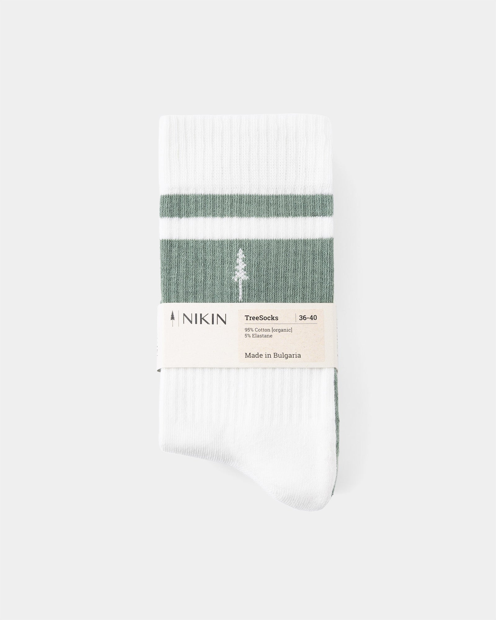 NIKIN TreeSocks Ribbed Striped 2-Pack Turquoise-Off White Socken