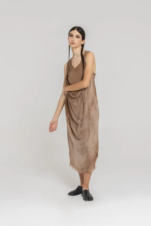 Sanctamuerte Abiti Jersey Kleid Baumwolle Lang