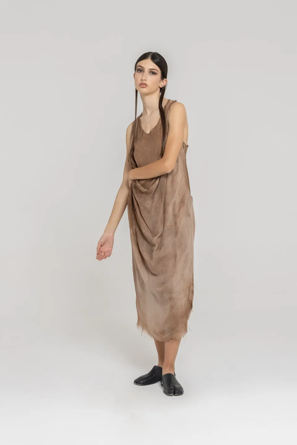 Sanctamuerte Abiti Jersey Kleid Baumwolle Lang