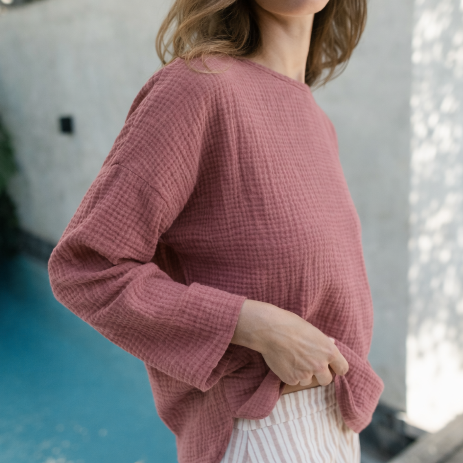 Nordlicht Ilvy Musselin Langarmshirt Rosa Bio-Baumwolle