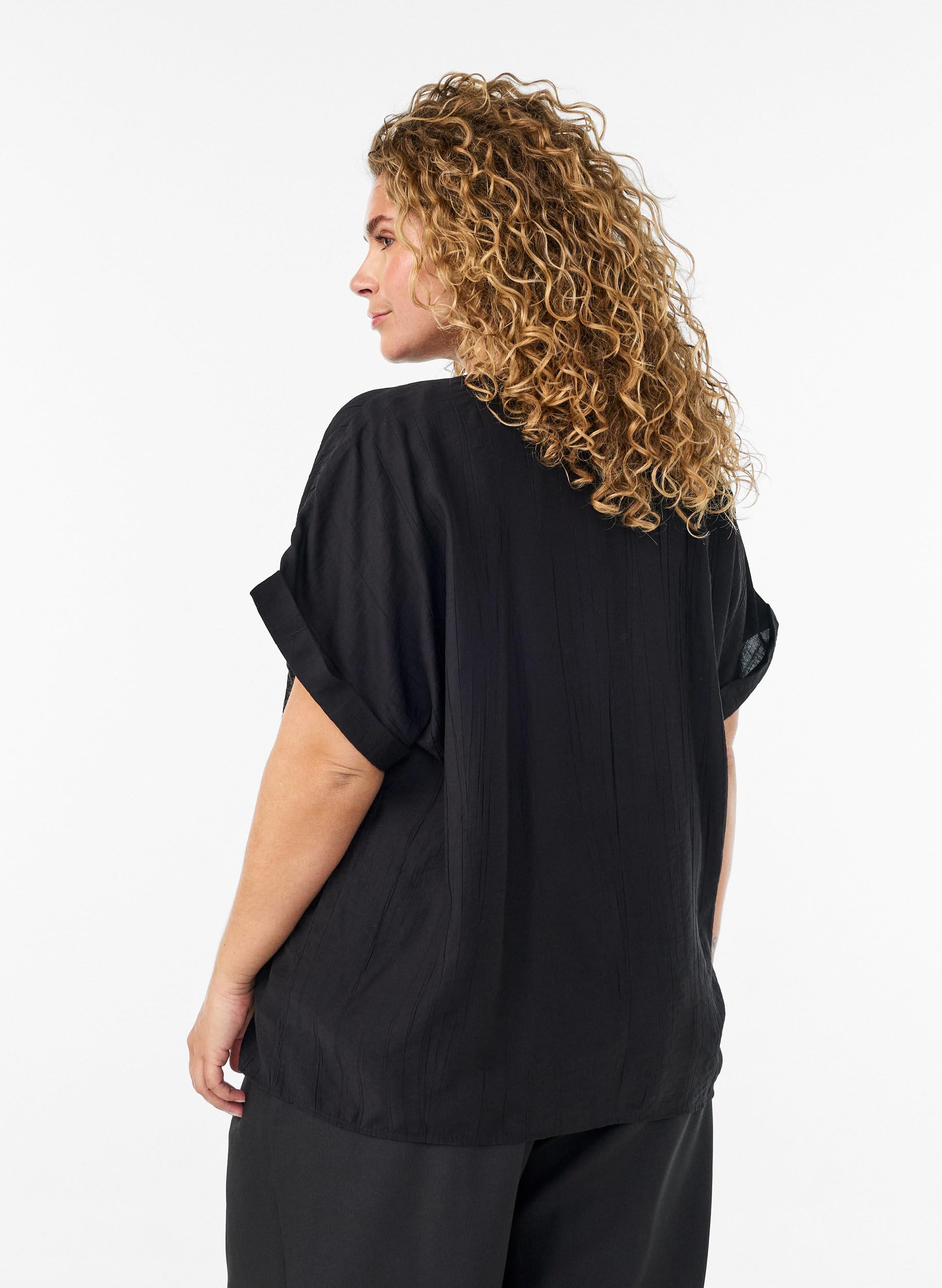 Zizzi Bluse Viskose Damen Knopfbluse Coca Mocha
